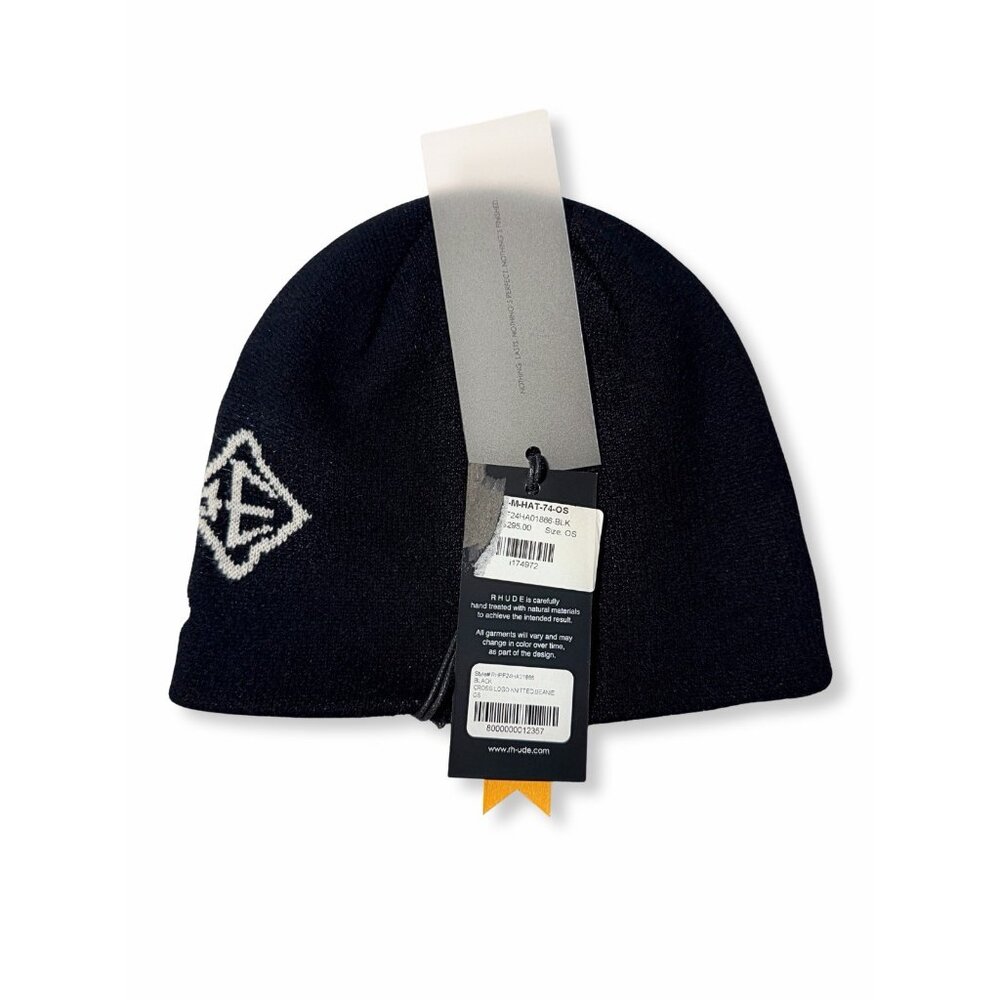 RHUDE Cross Logo Beanie • Black NWT • One Size • FW24 • $295 MSRP - Picture 3 of 6